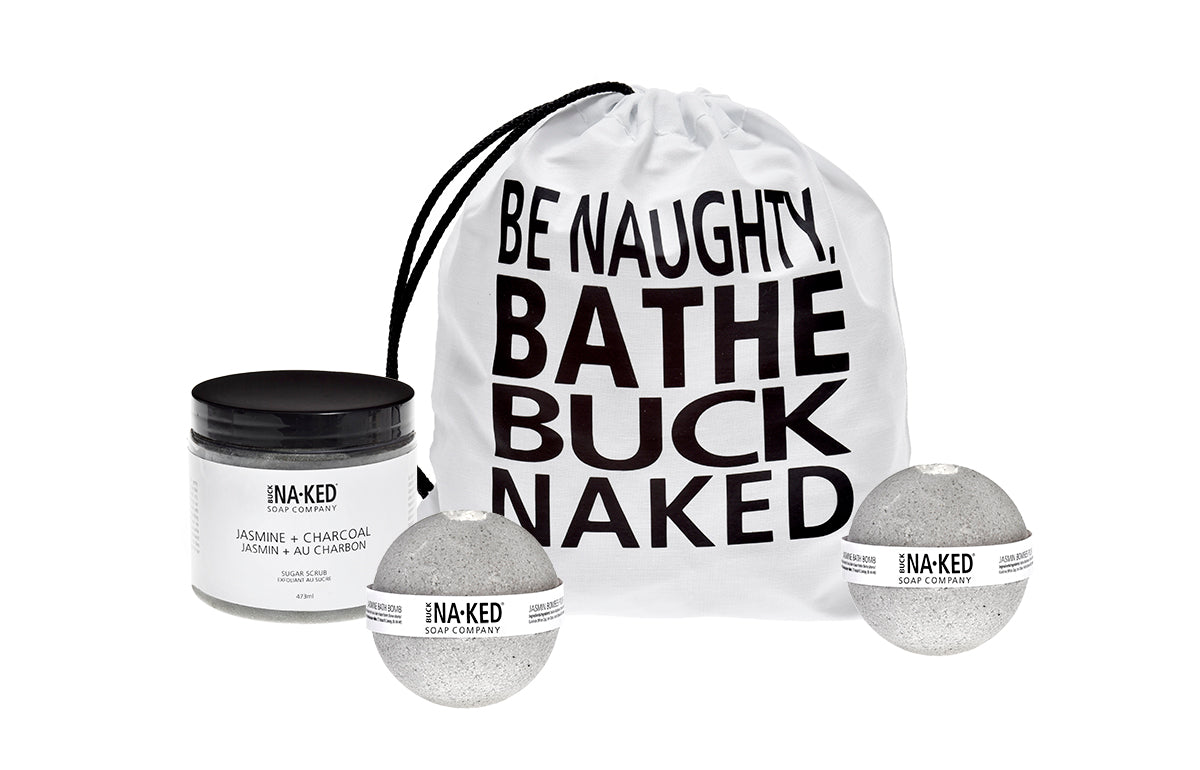 Jasmine Sugar Scrub + Bath Bomb Set