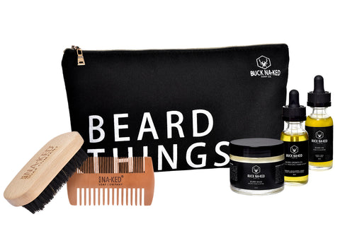 Bamboo Beard Brush + Comb Set