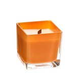 Grapefruit coconut wax candle in orange glass holder