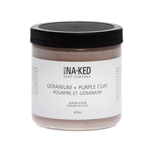 Geranium + Purple Clay Sugar Scrub + Bath Bomb Set